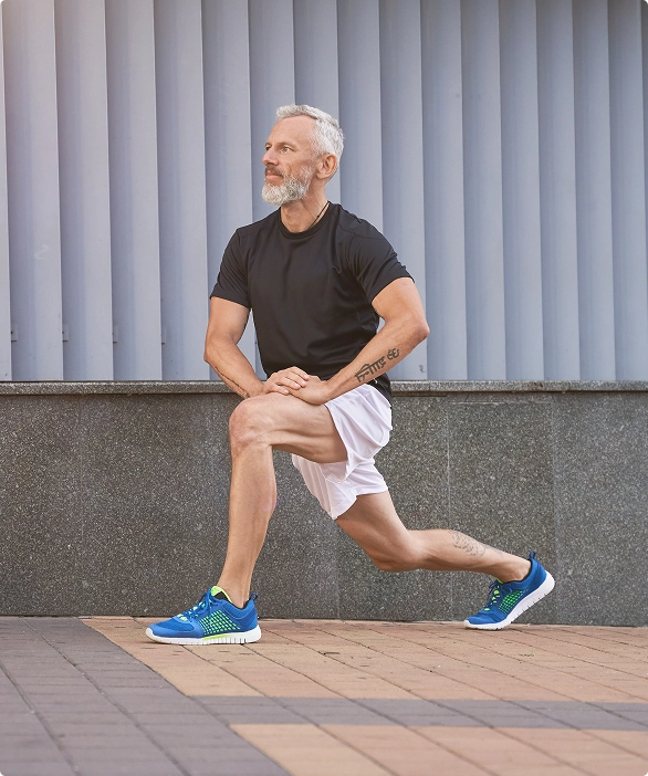 an old man exercising<br />