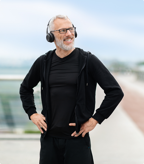 a man listening music